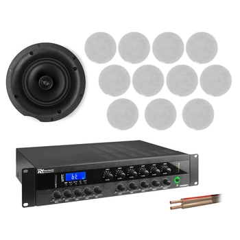 6 strefowy system głośników sufitowych 12 x FCS8 z wzmacniaczem bluetooth 400W
