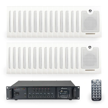 Zestaw białych głośników naściennych 30x 6,5'' z 6-strefowym wzmacniaczem