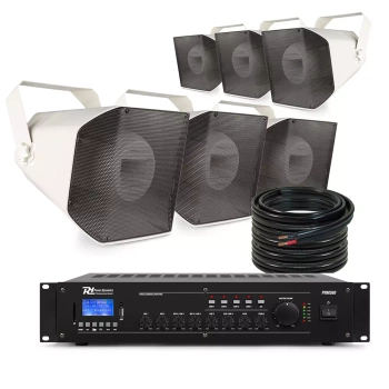 Zestaw pełnozakresowych głośników tubowych 6 x HS650 z wzmacniaczem