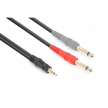 Kabel sygnałowy 1x Jack 3.5 stereo 2x Jack 6.3 mono 1,5 m