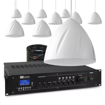 Zestaw białych głośników wiszących 10 x 5.25" PDS40W z wzmacniaczem