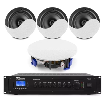 Zestaw białych głośników sufitowych 4 x 5.25" NCSP5 z wzmacniaczem