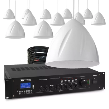 Zestaw białych głośników wiszących 12 x 5.25" PDS40W z wzmacniaczem